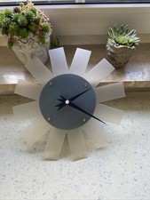 Legnomagia Wanduhr Sonne Holz Ital. Designer 30cm Blau Uhr Handgefertigt - TOP