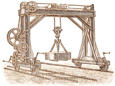 Alte Lithographie, Kran