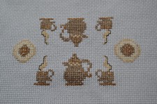 Deckchen, Zählmuster Kreuzstich, 55 x 55  cm, Web-Tischdecke, Küchen-Motiv