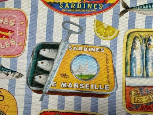 Retro sardine blech stoff - retro,