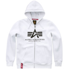 Alpha Industries Basic Zip Hoody weiß Kapuzenpulli Kapuzenjacke Sweater
