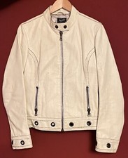 GAS Vintage Biker Lederjacke, Gr.M, Beige