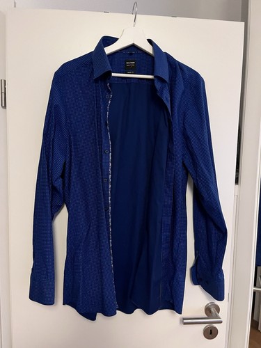 Olymp hemd blau - blau, weiß