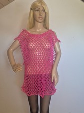 Pinkes/Magenta Netz-Oberteil