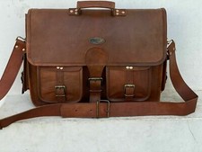 Elegante Vintage GVB Leder Kuriertasche Schulter Laptop Aktentasche Tasche 18...