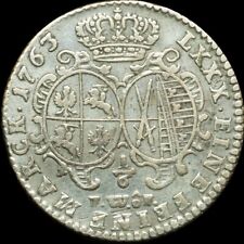 SACHSEN-POLEN: 1/6 Taler 1763 FWôF, Dresden. FRIEDRICH AUGUST II / AUGUST III.
