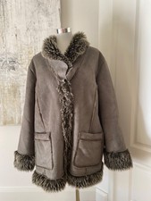 Damen Wintermantel taupe grün