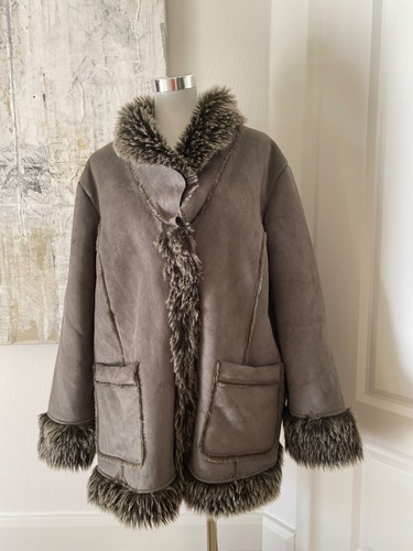 Damen wintermantel taupe grün - taupe,