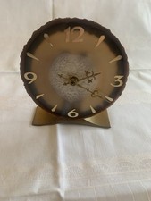 Junghans Tischuhr Messing Fuß Zeiger Achat 