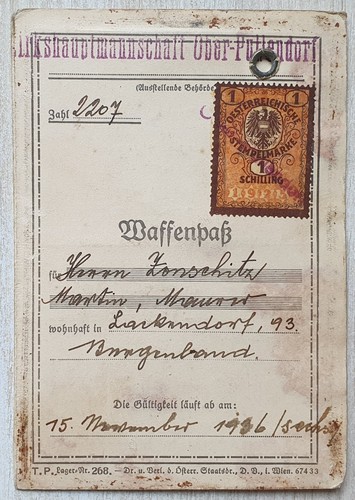 Waffenpaß für jagdgewehr - jagdgewehr, in