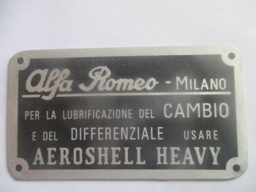 Typenschild alfa romeo schild - typenschild,