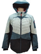 Damen-Skijacke mit Kapuze und Schneegürtel , hellblau, Größe 46,