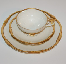 Volkstedt Elfenbein Tasse , Untertasse , Kuchenteller