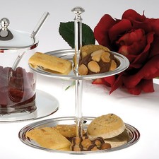 Etagere 16cm Silber 2 Ebenen