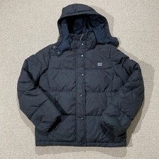 Levis Daunenjacke Damen klein schwarz Gänsefüllung Feder gefütterte Kapuze USA