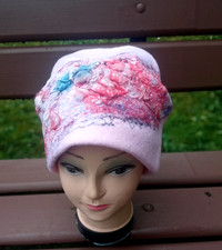 Damen rosa Merinowolle gefilzt