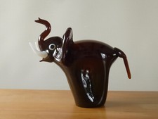Große schwere Glas Skulptur 1,8 kg Elefant Figur 21cm Glasfigur wohl Murano ?