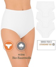 3-6er Pack Taillenslip Damenslips Slip Unterhosen Bio-BAUMWOLLE Weiss M - 3XL