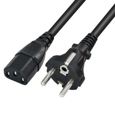 1,8m Kaltgerätekabel Netzkabel Stromkabel Schutzkontakt Schuko Kabel Stecker C13