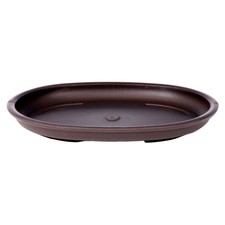 Bonsai - Untersetzer oval 16 x 12 (innen 13 x 9)  cm braun Kunststoff 54027