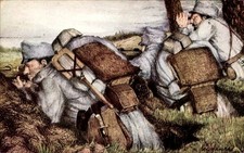 Künstler Ak Haschke, R., Kuk-Armee, Kaiserjäger in der vordersten... - 11078173