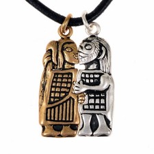 Wikingerpaar-Amulett-Zweifarbi
