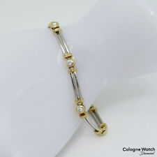 Armband mit ca. 0,35ct TW-vs Brillant in 950`er Platin + 750/18K Gelbgold 18,5cm