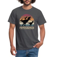 Papasaurus Dinosaurier Vater Von 3 Kinder Männer T-Shirt