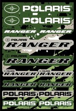 Polaris Ranger Logo Aufkleber Blatt 12" x 18" Grüne Tarnung