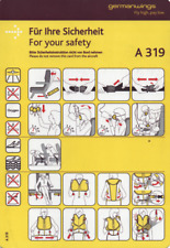 # Safety Card - ex GERMANWINGS - A 319 - ohne Datum - SELTEN geworden !!!!!!!!!!