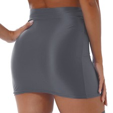 DE Damen Minirock Stretch Figurbetonter Bodycon Kurz Glossy Rock Clubwear Sexy