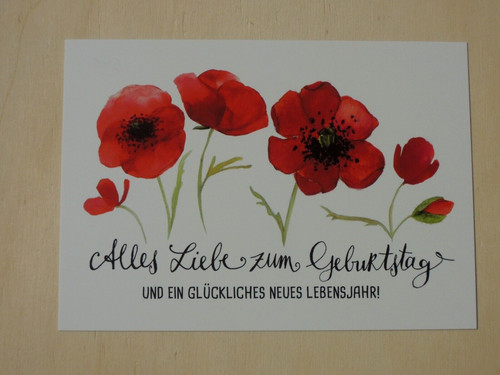 Postkarten klatschmohn - 1x,