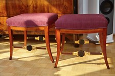 Paar Hocker Tabourets Klassizismus Rheinland(?) Mahagonie Biedermeier