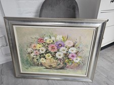 Schönes Ölbild Stillleben Blumen Blumenstrauß signiert F.Pericoll Pericoli?