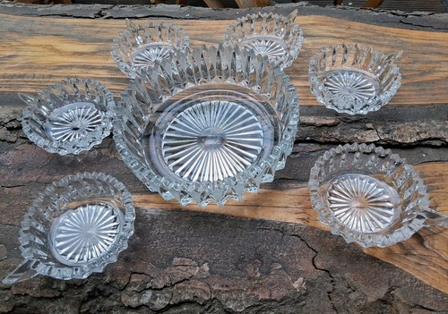 Vintage kristallglas zacken - 7x,