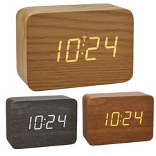 TFA 60.2549 Clocco Funkwecker digital Holzoptik Temperatur Leuchtziffern LED