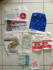 Konvolut 7 Plastiktüten alt Thema Kosmetik, Gesundheit groß bis klein