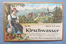 altes Schnapsetikett Musteretikett Kirschwasser Georg August Walter Mainz