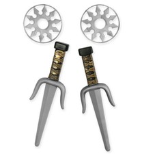 Ninja-Set, 4-tlg. (2 Messer ca. 24 cm + 2 Wurfsterne)