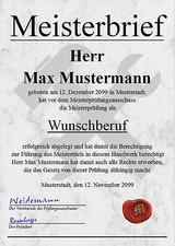 Meisterbrief Diplom