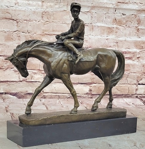 Cast bronze pferd und reiter - bronze, pferd-und-reiter