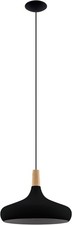 Eglo Decken Pendel Hänge Leuchte Lampe SABINAR Stahl Schwarz Holz natur 40cm