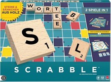 Mattel Games Scrabble Brettspiel Familienwortspiel aus Holz