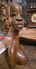 Vintage handgeschnitzte afrikanische Büste der Frau 9,5 Zoll