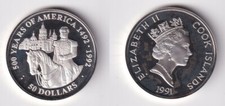 50 Dollar Silbermünze Cook