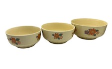 3 DDR Schüsseln Keramik VEB mit Blumen Muster gebraucht Ostalgie