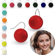 Kugel Ohrringe Ohrhänger Kuller Perle bunt farbig knallig Kunststoff 80er Style