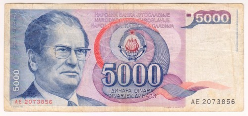 1985 jugoslawien 5000 - jugoslawien, dinara
