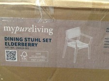 mypureliving - 2 x Dining Stuhl Set Elderberry - Eukalyptusholz - Gartenstühle 