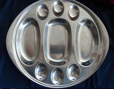 WMF Cromargan Platte Servierplatte Frühstücksplatte für Eier+Salate Eierplatte